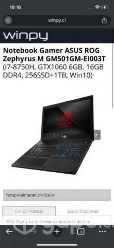 Notebook gamer asus gm501 y otros