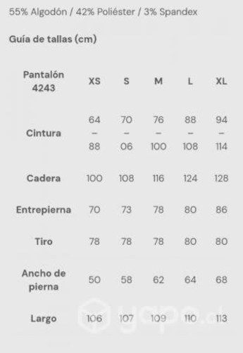 Pantalón clinico cherokee tallas S M Xl 2XL