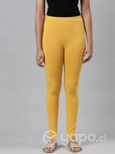 Calza de algodón mujer color amarillo