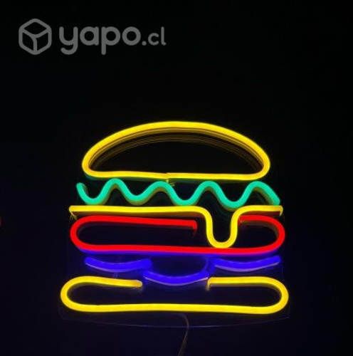 Cuadro Neon Led Hamburuesa