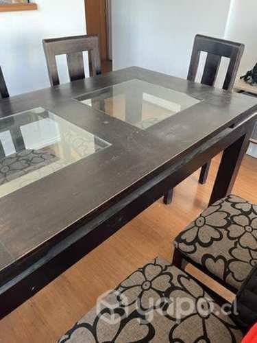 Mesa comedor madera + 6 sillas