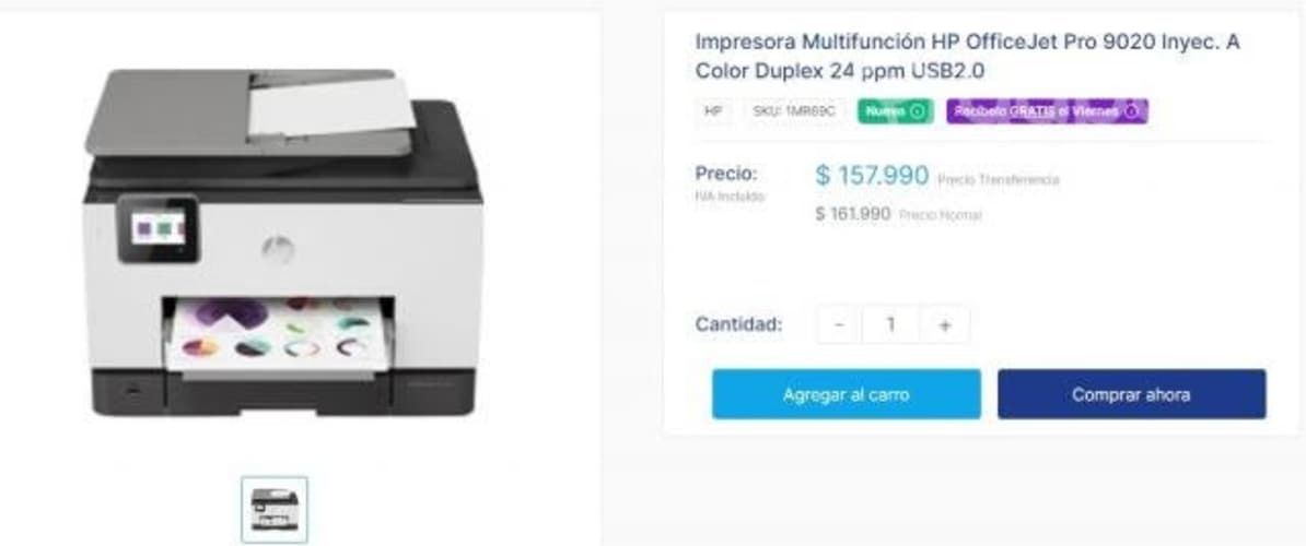 Vendo impresora HP OfficeJetpro 9020