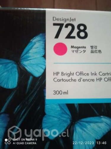 Tintas hp 728 colores originales de 300ml
