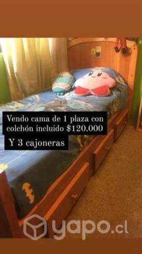 Cama +colchón y velador