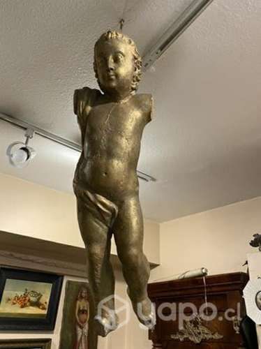 Antiguo Tallado en madera Niño Jesus gran tamaño