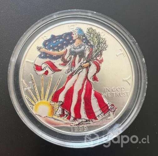 Moneda 1 dolar de plata 1999 excelente estado