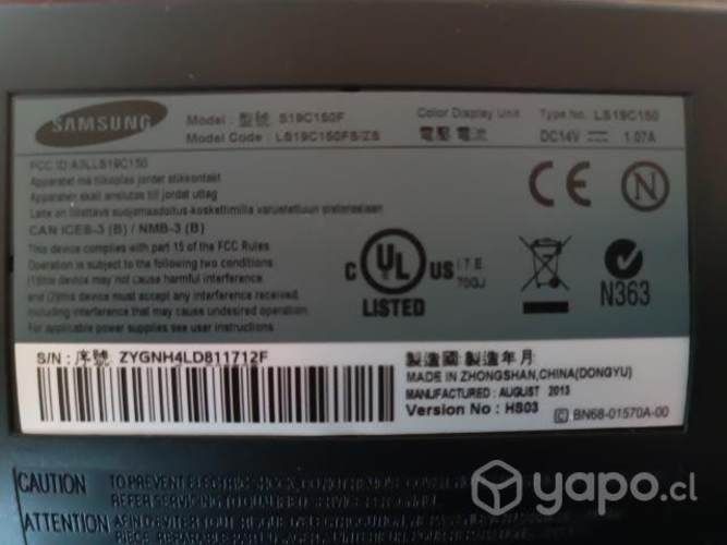 Monitor Samsung 19" Usado - Funcionando