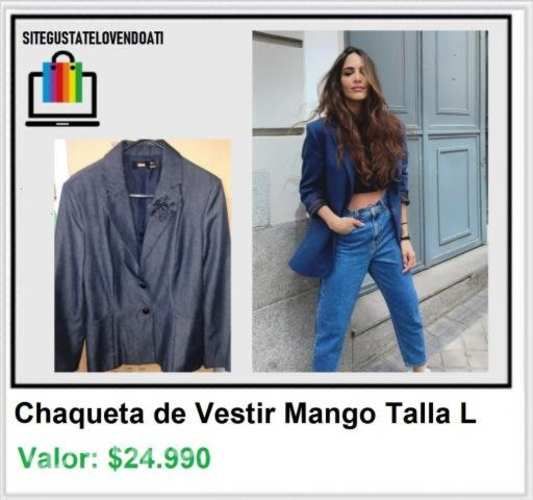 Chaqueta Mango Azul Marino Jeans