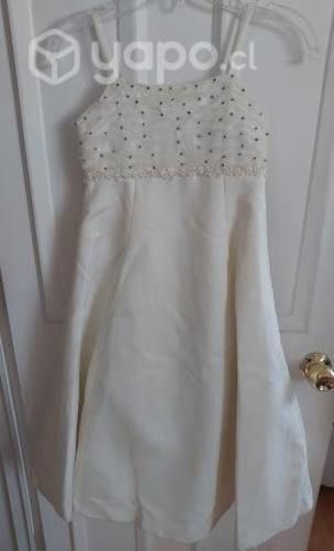 Vestido niña formal beige + tiara (La Casa Blanca)