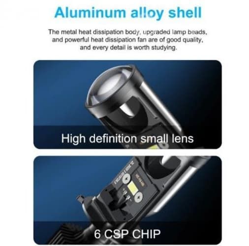 Kit 2 Ampolletas Premium Led Proyector Con Lupa H4