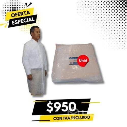 Cotona De Visita De Tela C/Velcro Blanco Cleancarr