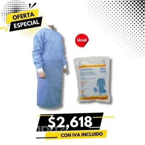 Bata Quirurgica Esteril Talla L Cranberry