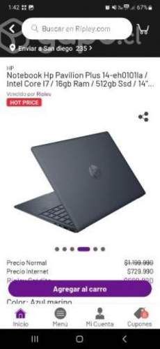 Laptop hp pavilion 14 core i 7 nueva sellada