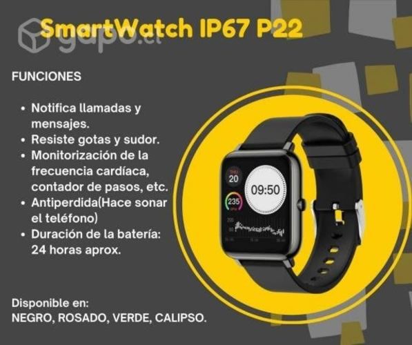P22 Reloj Smartwatch Ip67 (Monitor Deportivo)