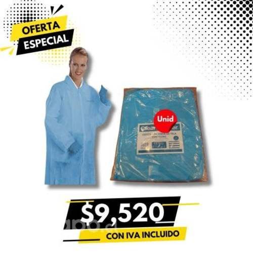 Cotona De Visita De Tela C/Velcro Celeste Cleancar