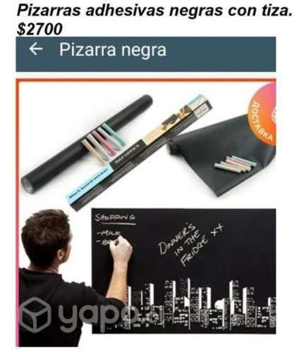 Pizarra negra adhesiva con tiza