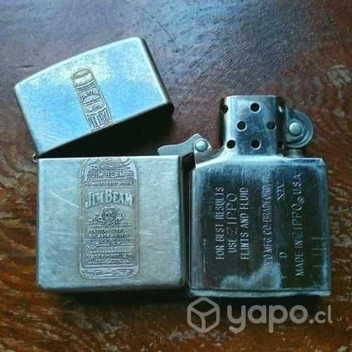 Encendedor ZIPPO de plata, colección Jim Beam
