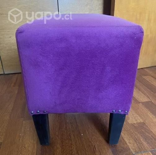 Taburete Puff Felpa Morado