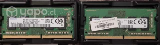 Memorias ram samsumg 3200 mhz de 4gb cada una (x2)