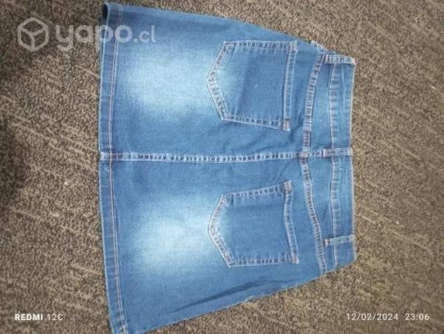 Falda de mezclilla azul