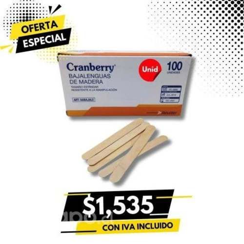 Bajalenguas De Madera Cranberry 100 Un