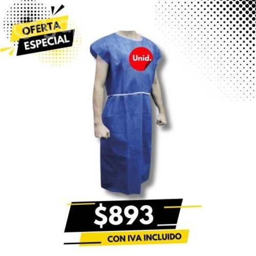 Bata Paciente Tela SMS Adulto Azul