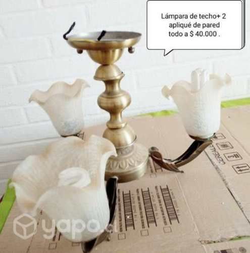 Lámpara tulipanes y dos apliqué (Curauma)