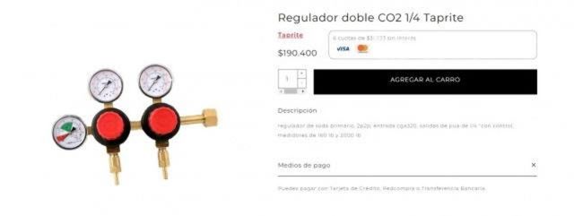 Taprite Regulador doble CO2 1/4