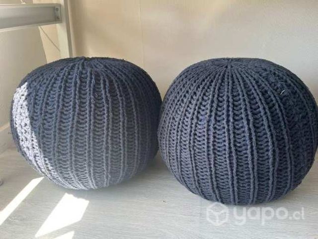 2 Pouf Umbrale tejido azul marino