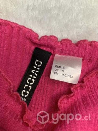 Polera rosada manga larga