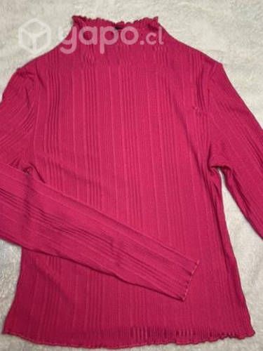 Polera rosada manga larga