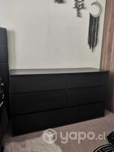 Cómoda Tvilum 153x50x70 cm Negro