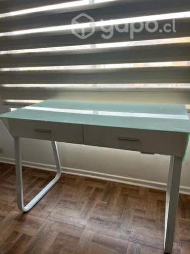 Escritorio blanco superficie de vidrio templado