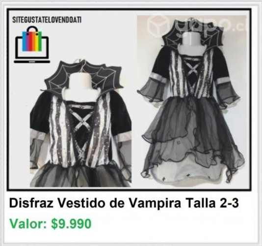 Vestido de Vampira Blanco Negro Gris
