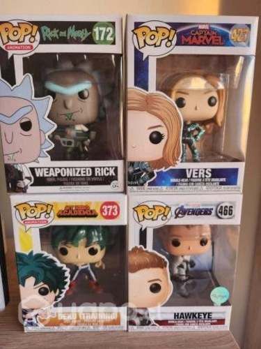 Funko Pop Vers, Deku, Hawkeye y Weapinized Rick