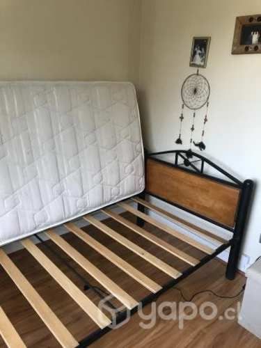 Cama Nido 1 plaza fierro/madera c/colchones