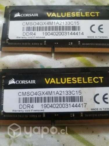 Módulos de memoria DDR4 de 4GB