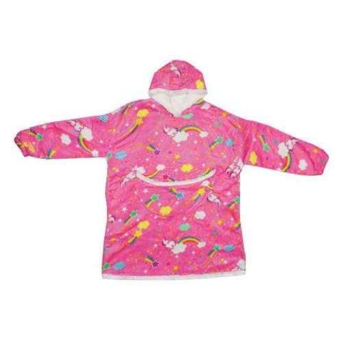 Maxi Poleron Sherpa Huggia Hoodie Bata Con Capucha