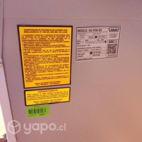 Industrial maigas horno 65x65 nuevo