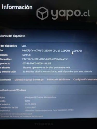 Notebook Toshiba satélite i3 ssd120 gigas + 1 tera