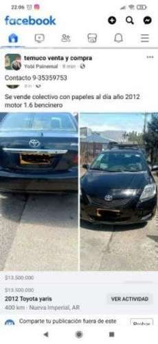 Venta de colectivo nueva imperial