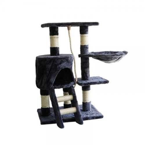 Rascador de gatos 3 niveles + casita y hamaca