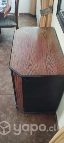 Mueble/Rack de madera con puerta de vidrio