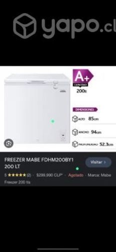 Freezer marca Mabe 200 litros