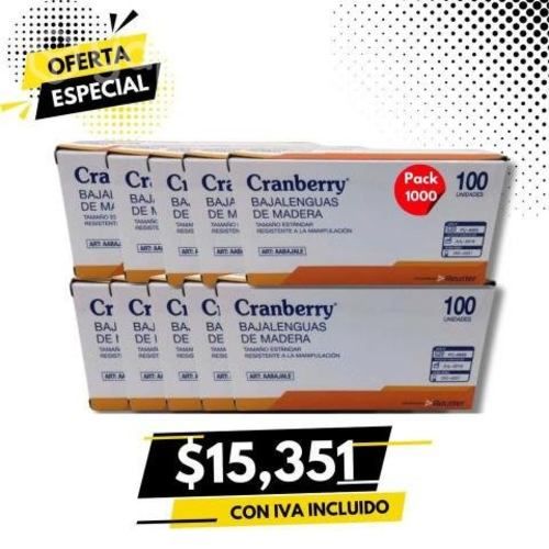Bajalenguas de madera- pack x10 cajas - 1000 unida