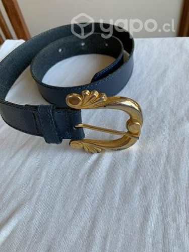 Cinturón de cuero azul talla S