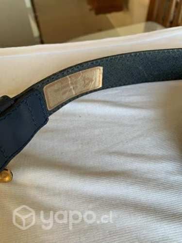 Cinturón de cuero azul talla S