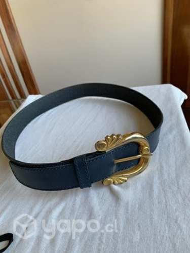 Cinturón de cuero azul talla S