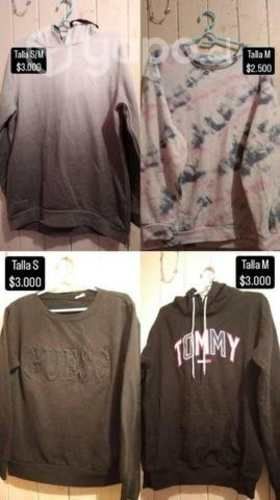 Polerones, poleras, buzos, jeans, etc.