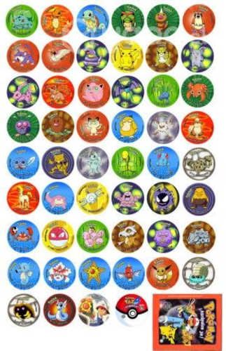 30 piezas tazos Pokémon mas 1 sobre alternativo
